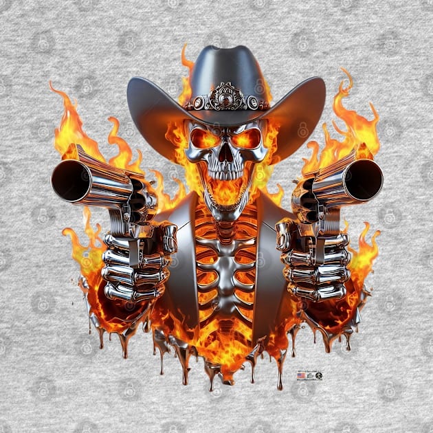 Flaming Skeleton Shooting Cowboy by focusln by Darn Doggie Club by focusln